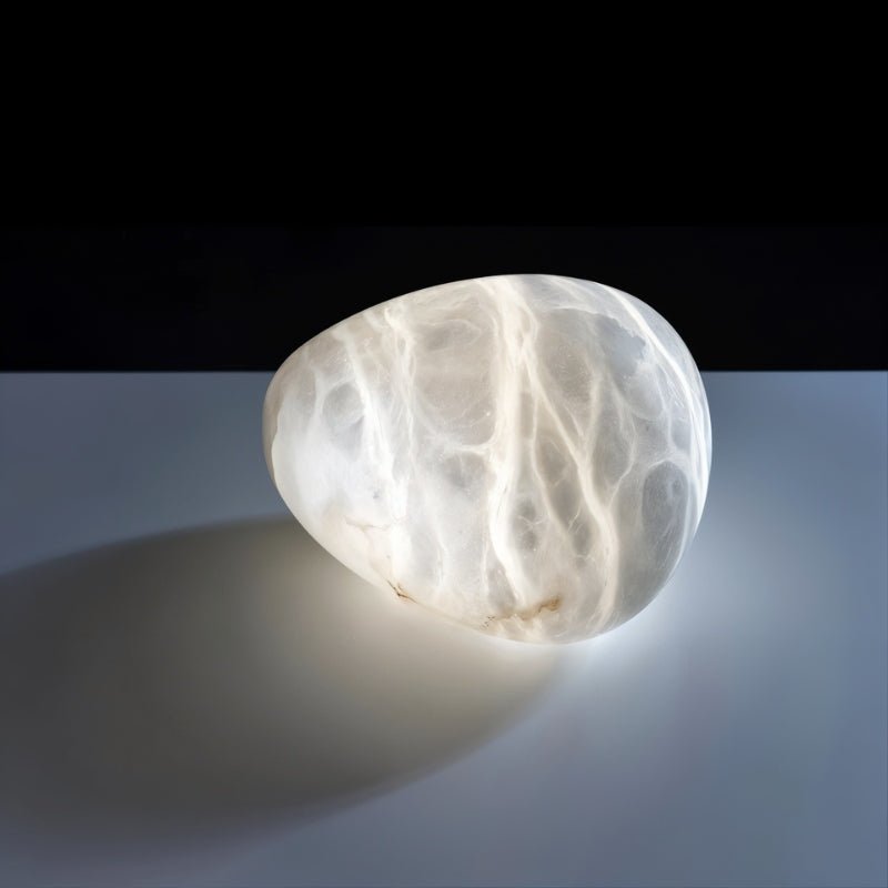 Lapis Alabaster Pendant Light, angled view showing the silhouette