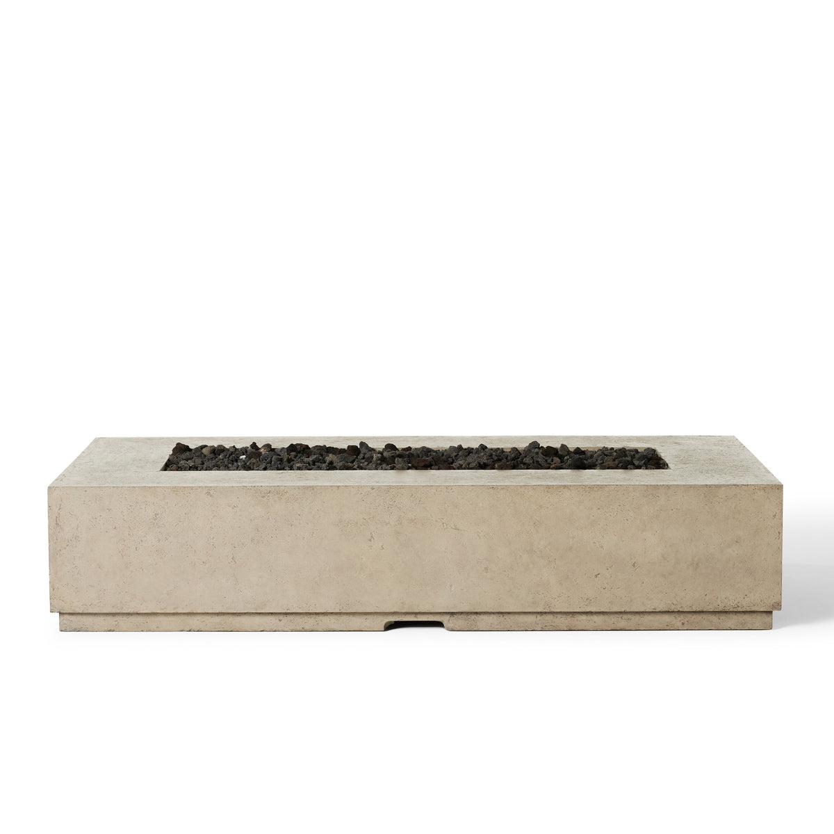 Legend 72" Rectangular Fire Table in Light Basalt, side profile