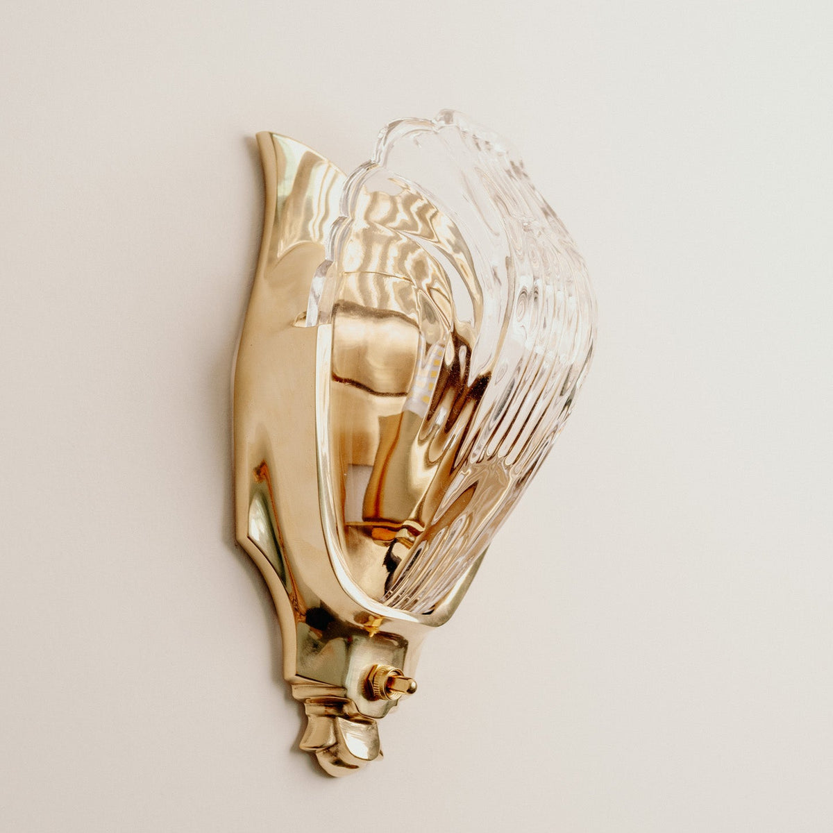 Lilith Brass Antique Art Deco Wall Light, full fixture view