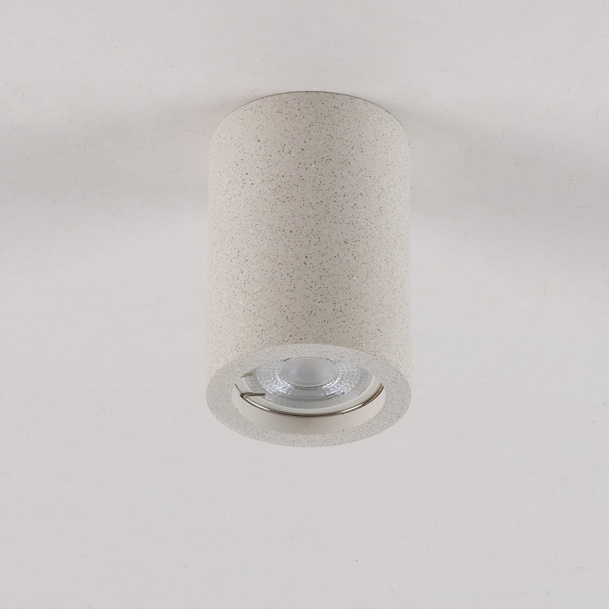 Lithos Minimalist Concrete Ceiling Light, scale beside a doorway