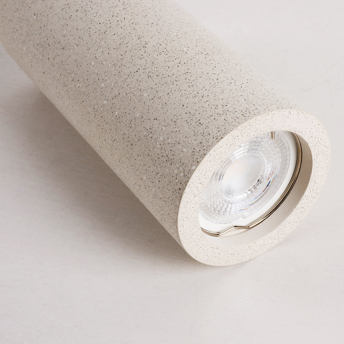 Lithos Minimalist Concrete Ceiling Light, angled view