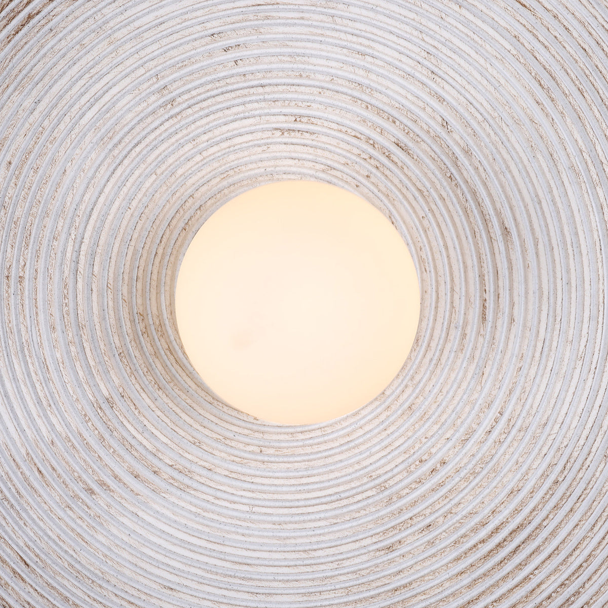 Longleaf Wooden Texture Plate Wall Light In White, ceiling mount detail