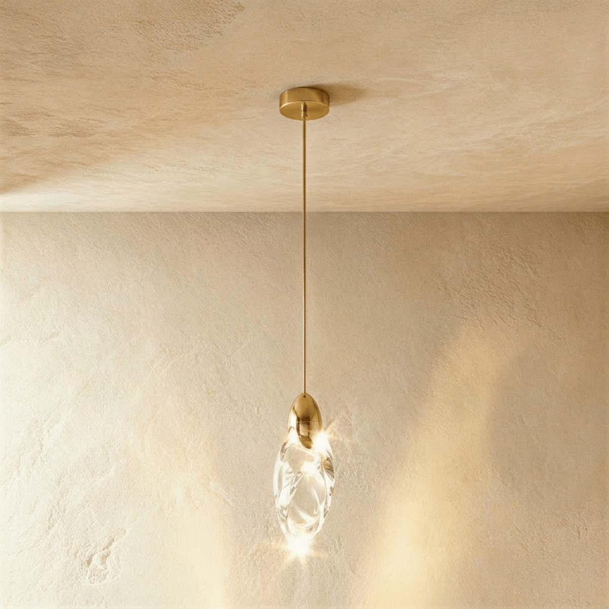 Lufina Metal Pendant Light, unlit profile view