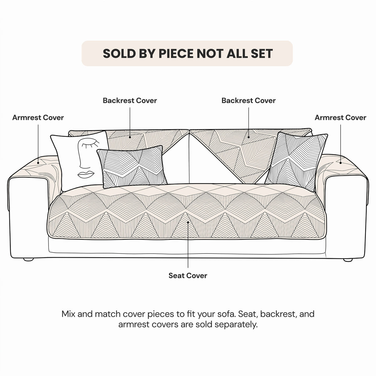 Luxury Maze Chenille Sectional Sofa Cover, weave texture close up