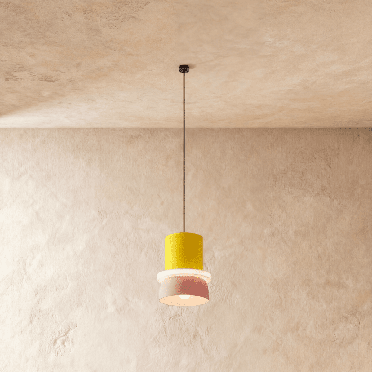 Macaron Metal Pendant Light, shown in scale within a hallway