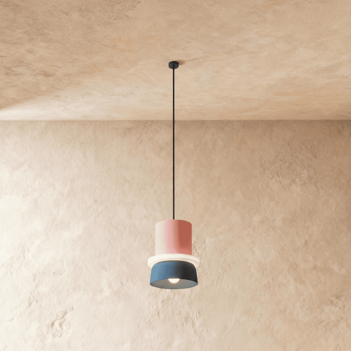 Macaron Metal Pendant Light, second full fixture front view