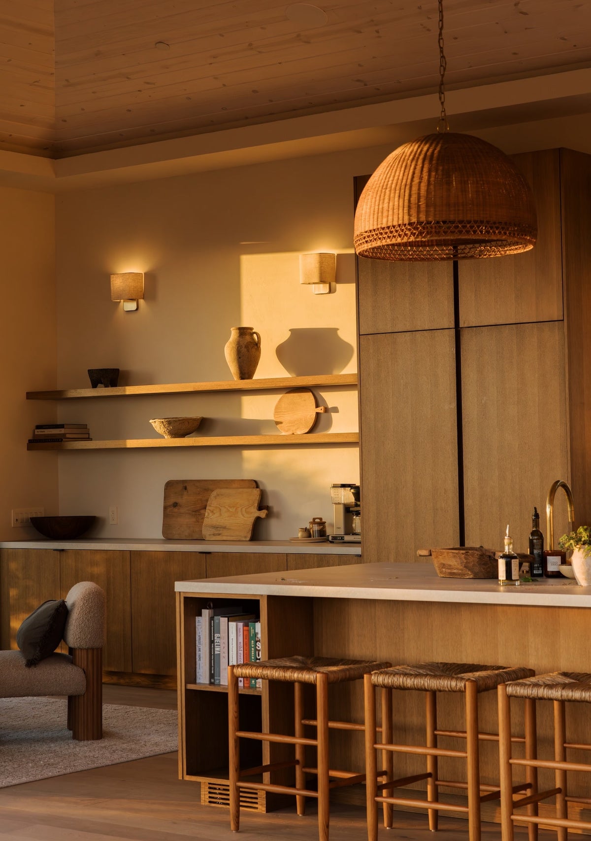 Marea Wicker Pendant Light, finish close up