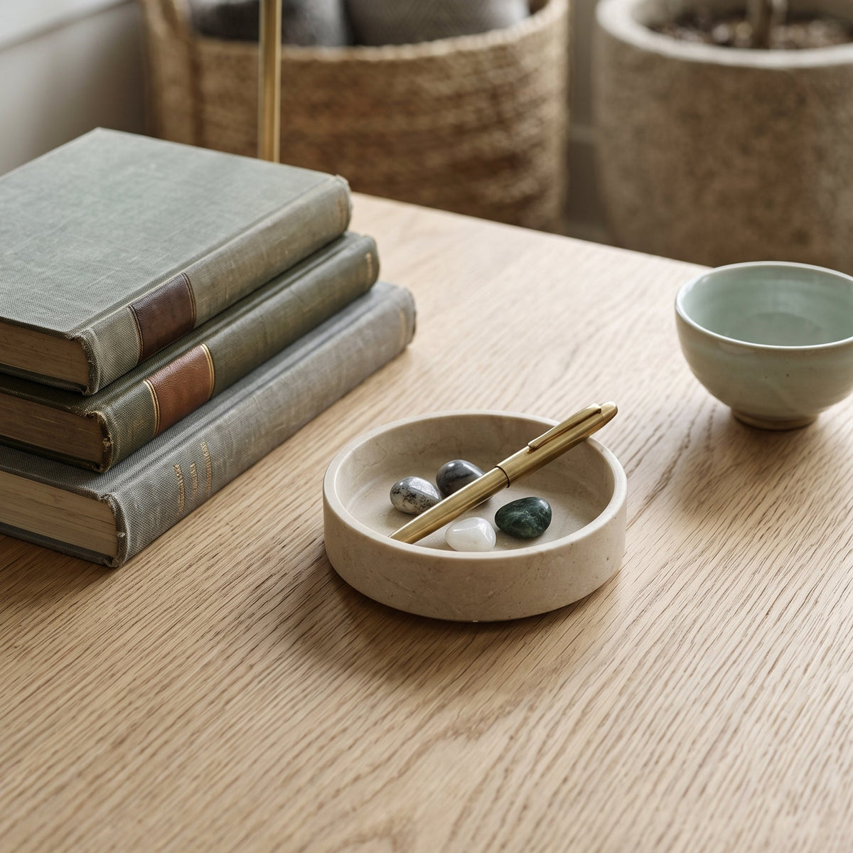 Maren Marble Catchall Dish, top down view