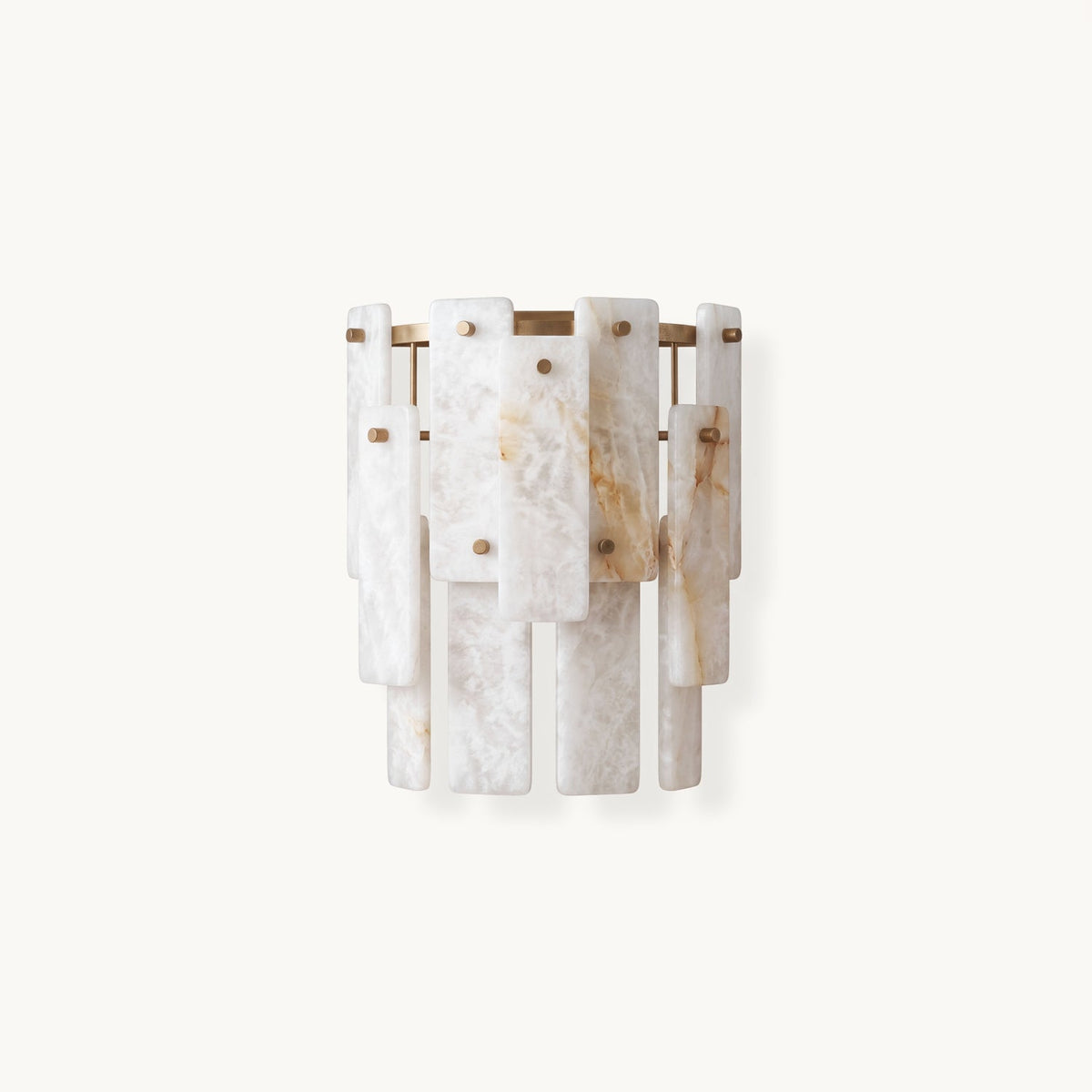 Marloweith Alabaster Wall Sconce, lit in a styled room