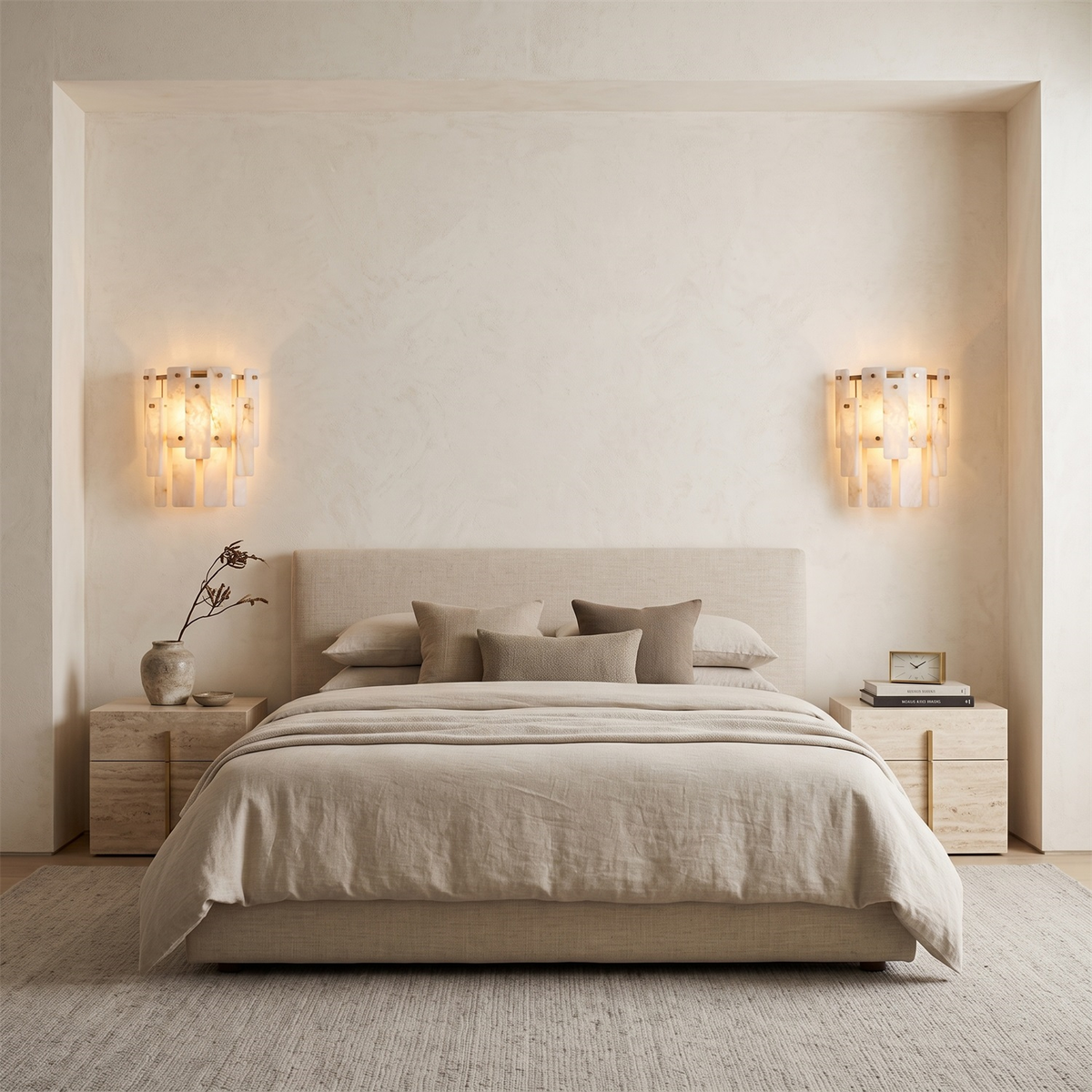 Marloweith Alabaster Wall Sconce, shade interior detail