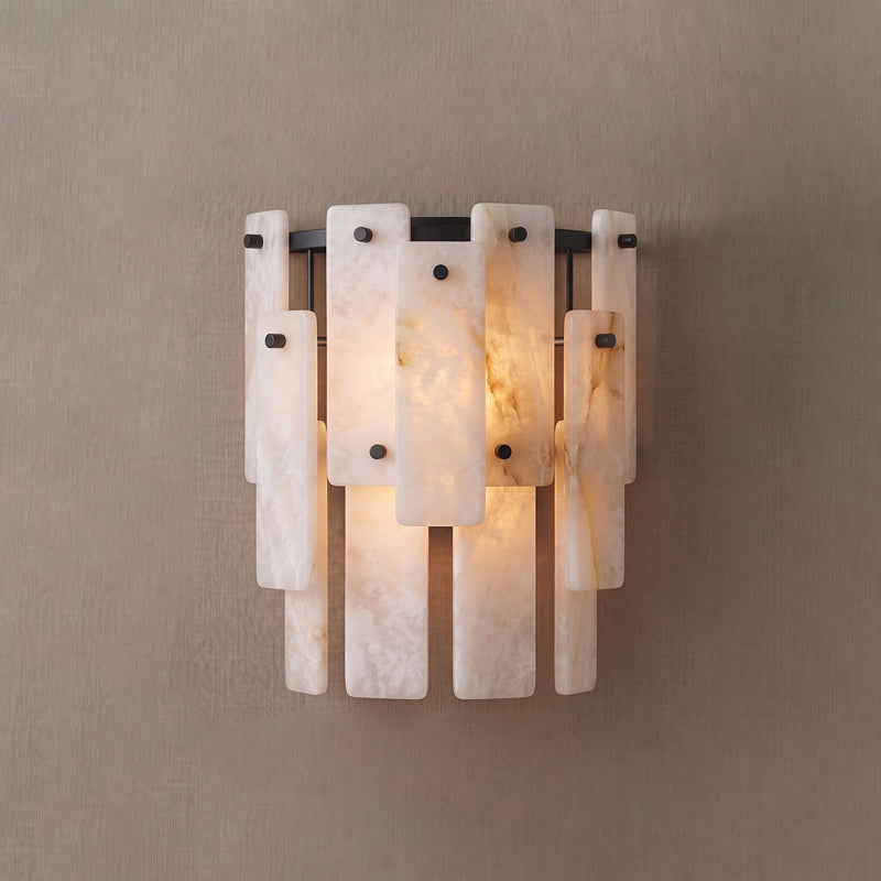Marloweith Alabaster Wall Sconce, second socket and hardware detail