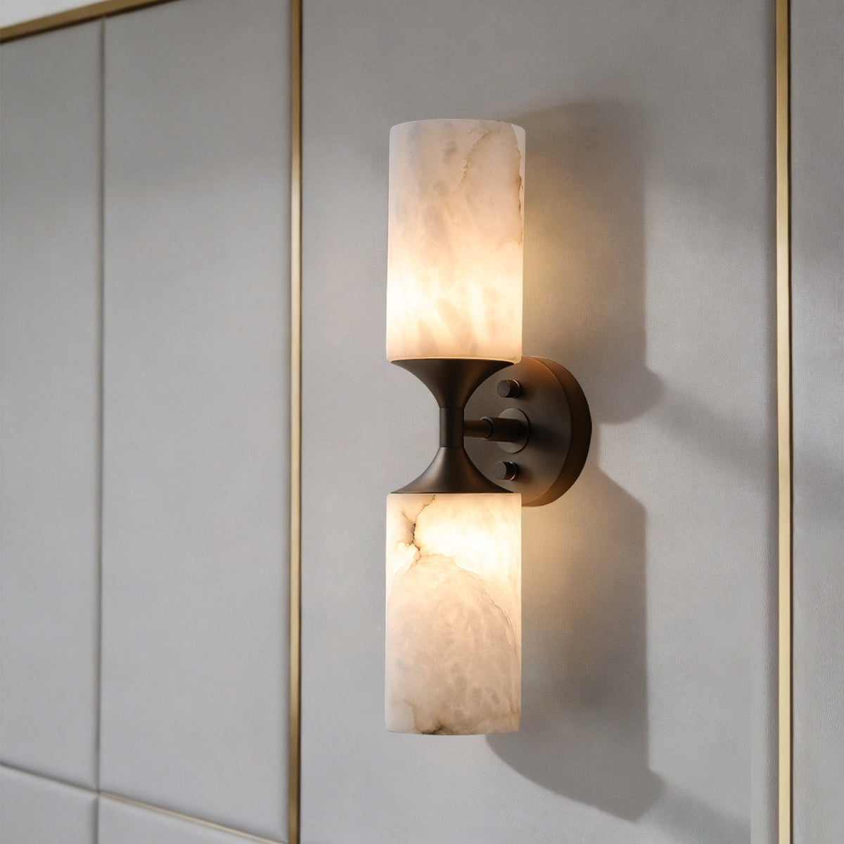 Merrick Alabaster Wall Sconce, second full fixture view