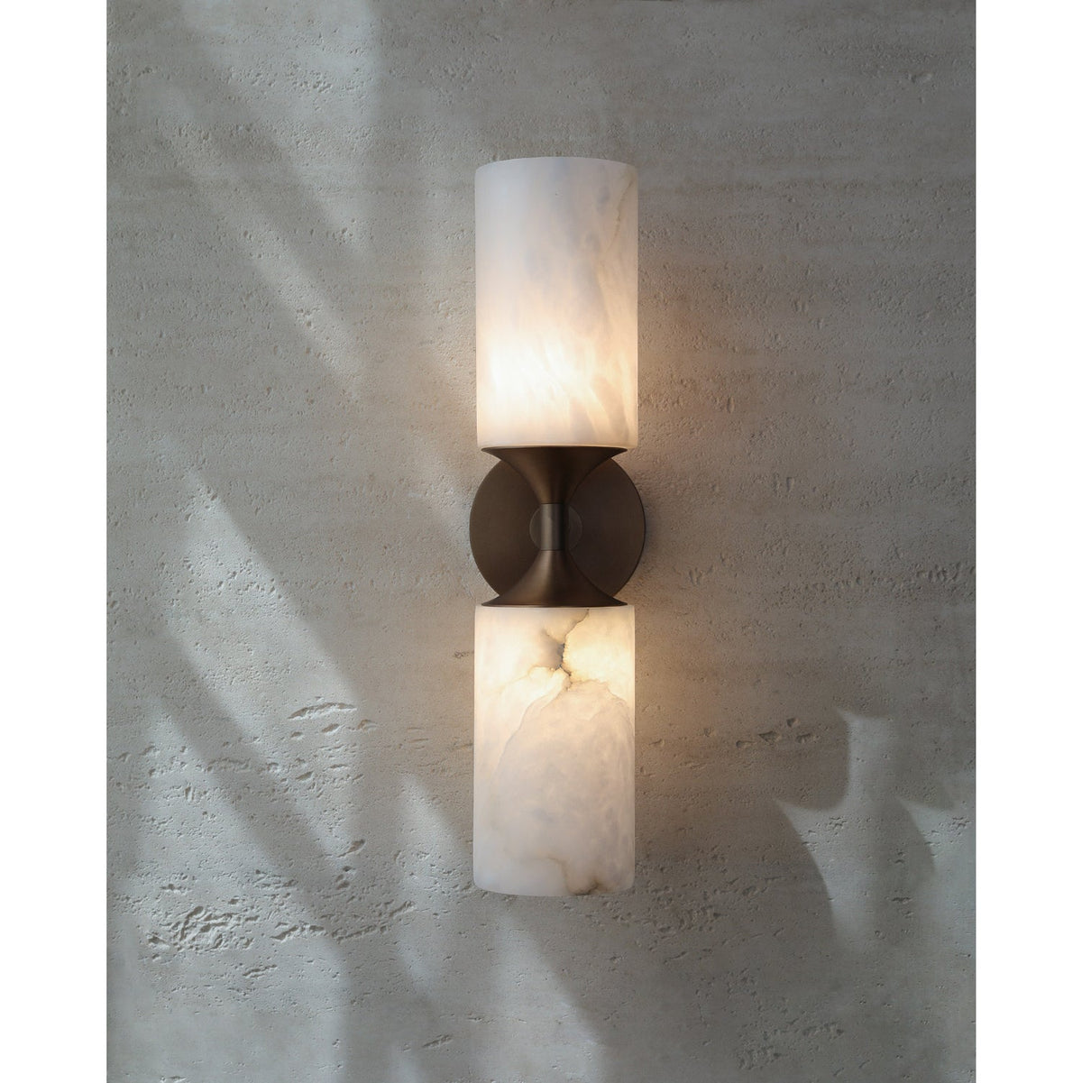 Merrick Alabaster Wall Sconce, second shade and material close up