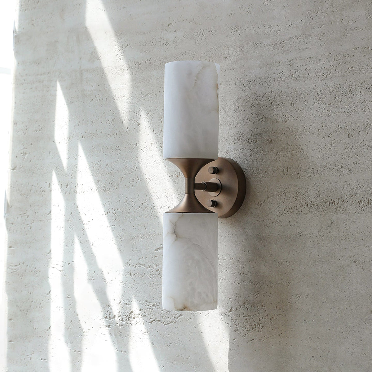 Merrick Alabaster Wall Sconce, second canopy and mount detail
