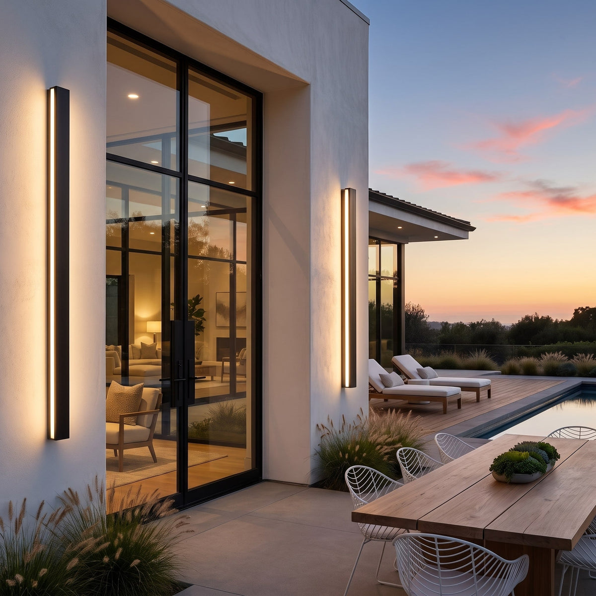 Modern Outdoor Wall Light, angled view