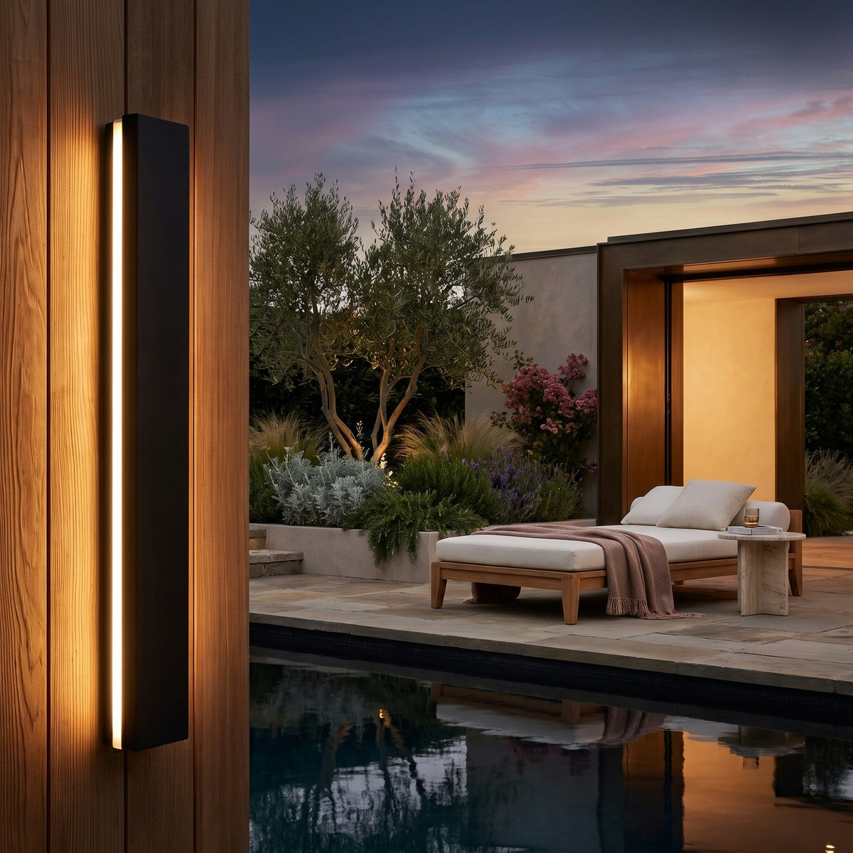 Modern Outdoor Wall Light, top down view