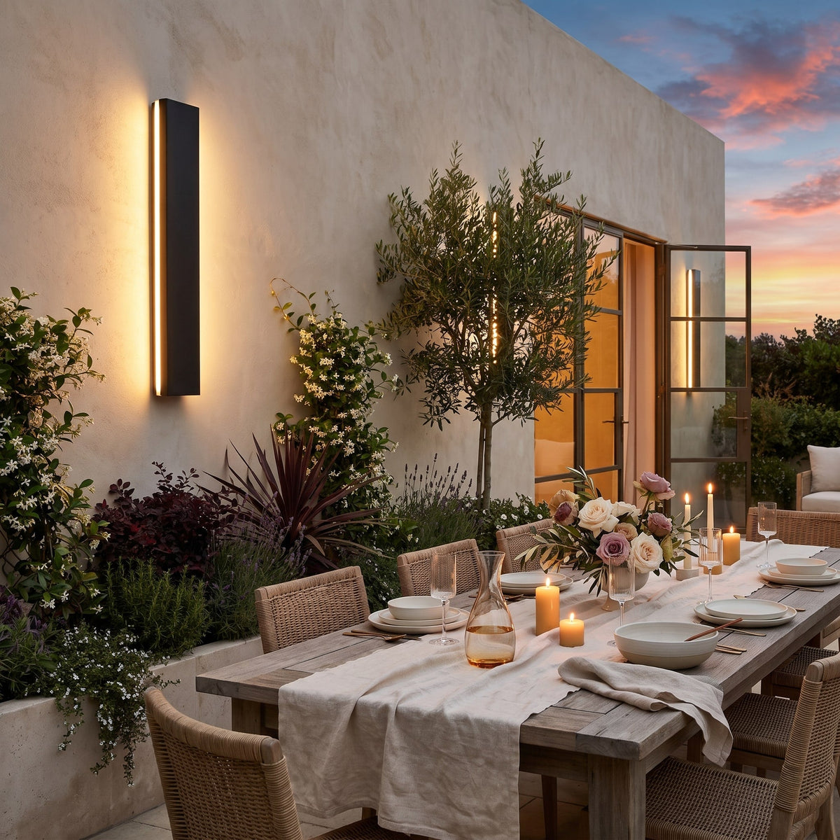 Modern Outdoor Wall Light, styled in a room (3)