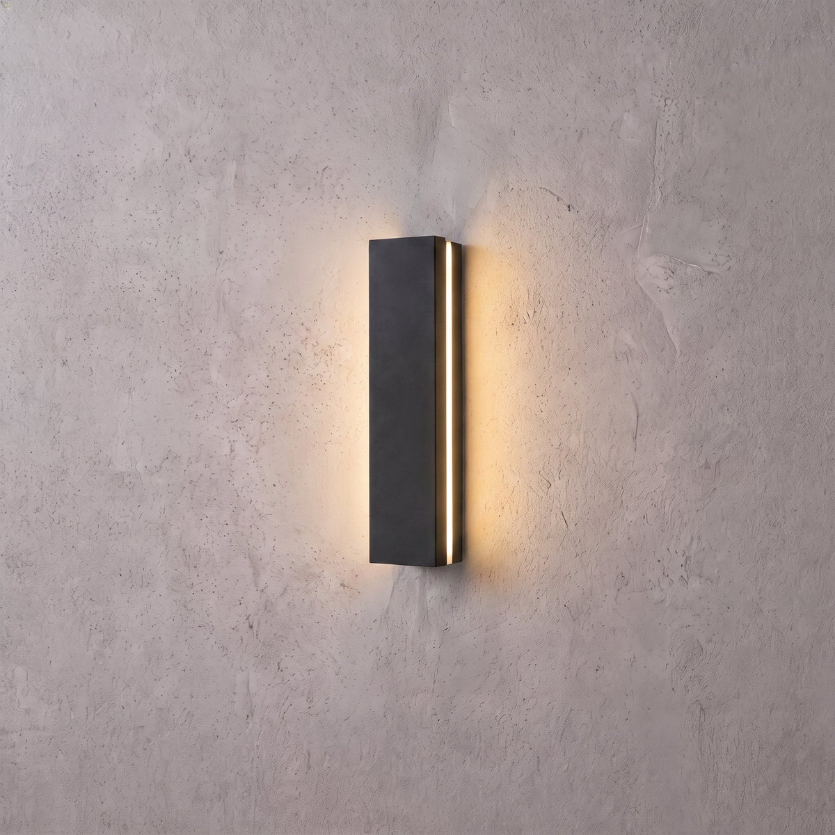 Modern Outdoor Wall Light, styled above a table