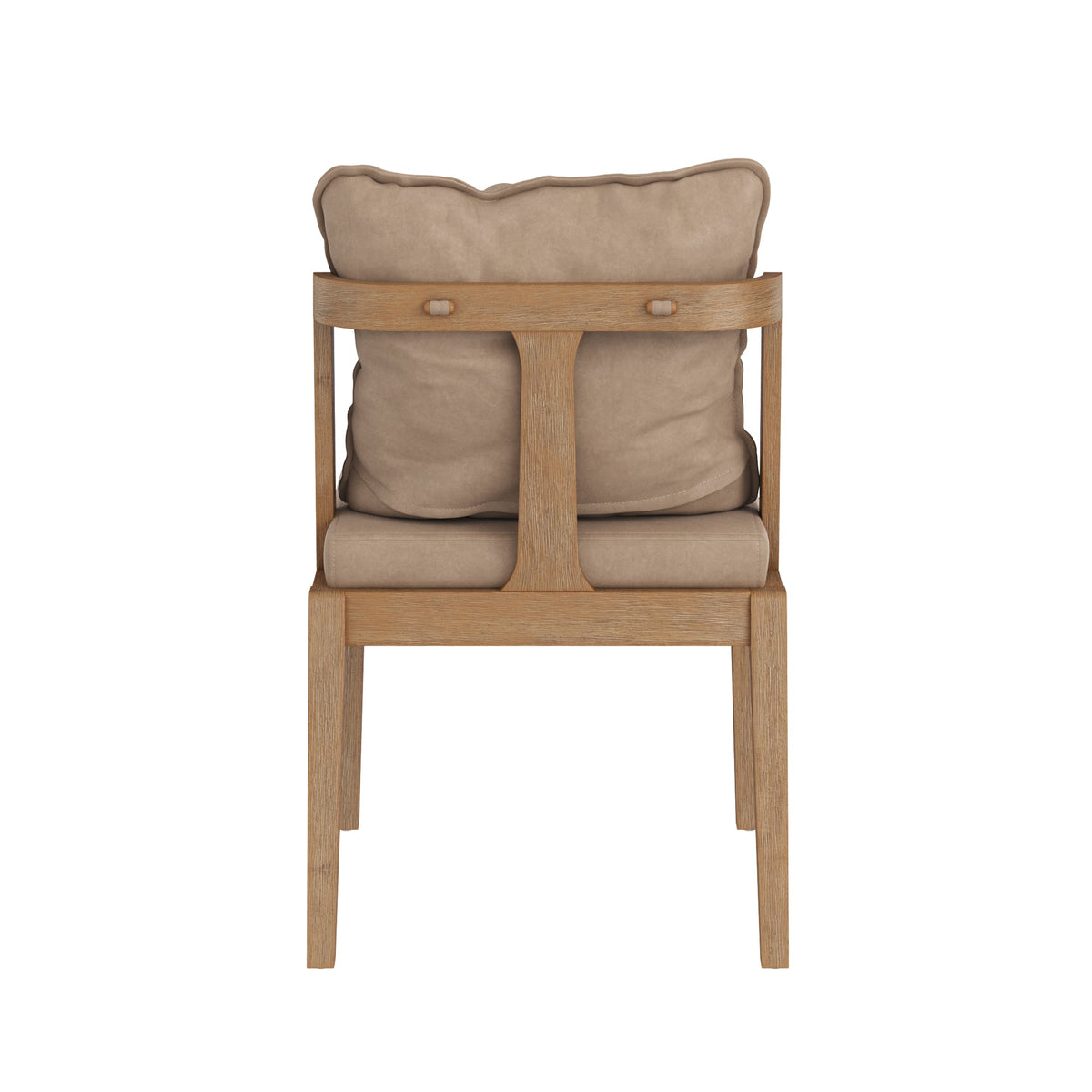 Modern Wood Faux Leather Dining Chair (Set of 4), back view