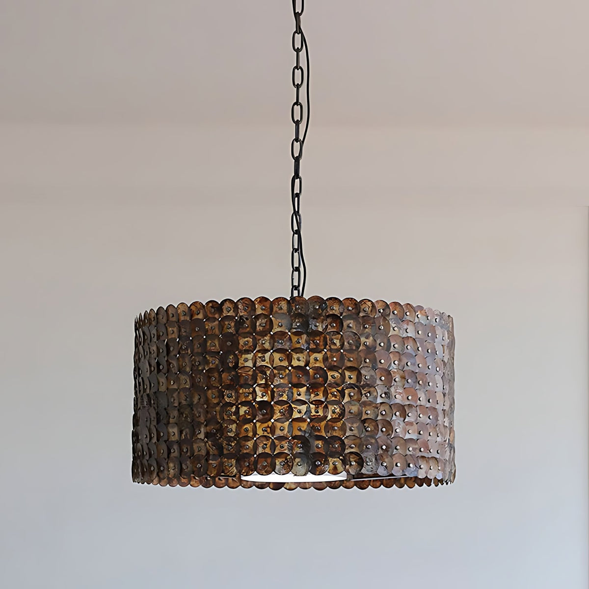 Naerix Shell Pendant Lamp, second view above a table