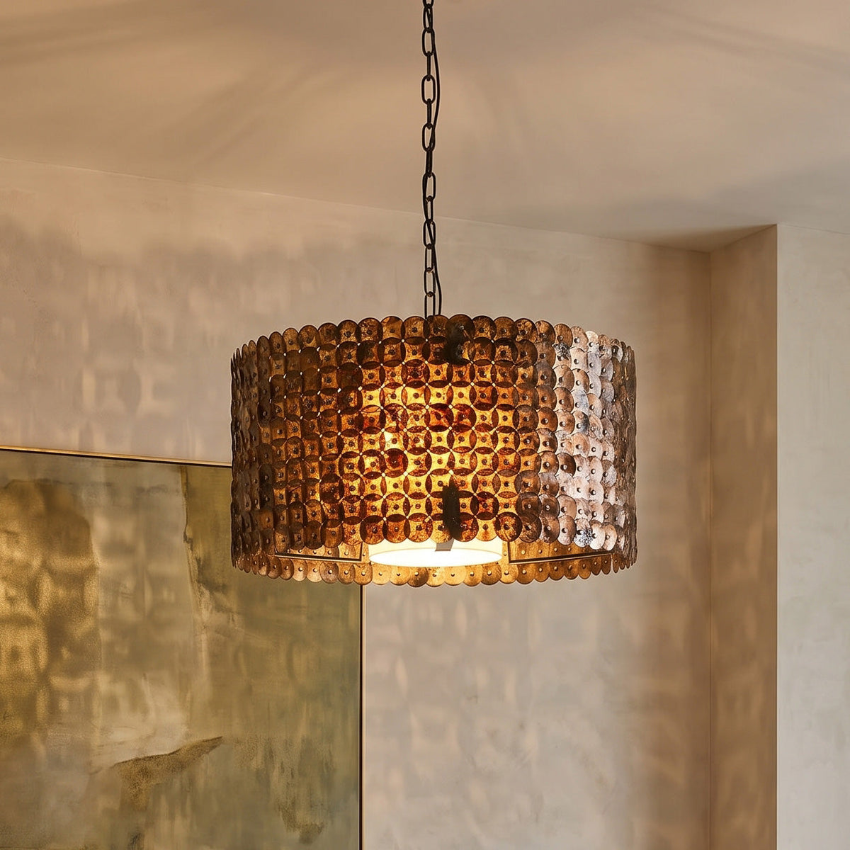 Naerix Shell Pendant Lamp, shade and diffuser detail