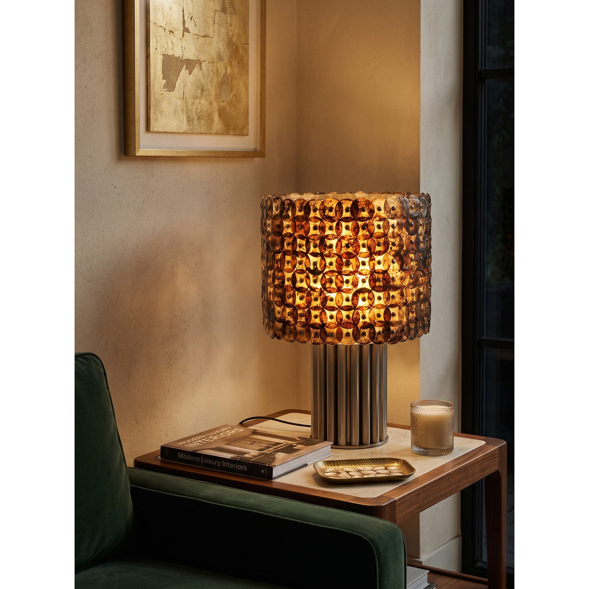 Naerix Shell Table Lamp, second shade material close up