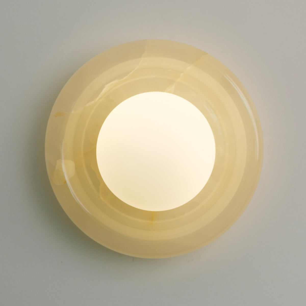 Nara Alabaster Cloud Stone Bubble Plate Wall Light, shade and diffuser detail (2)