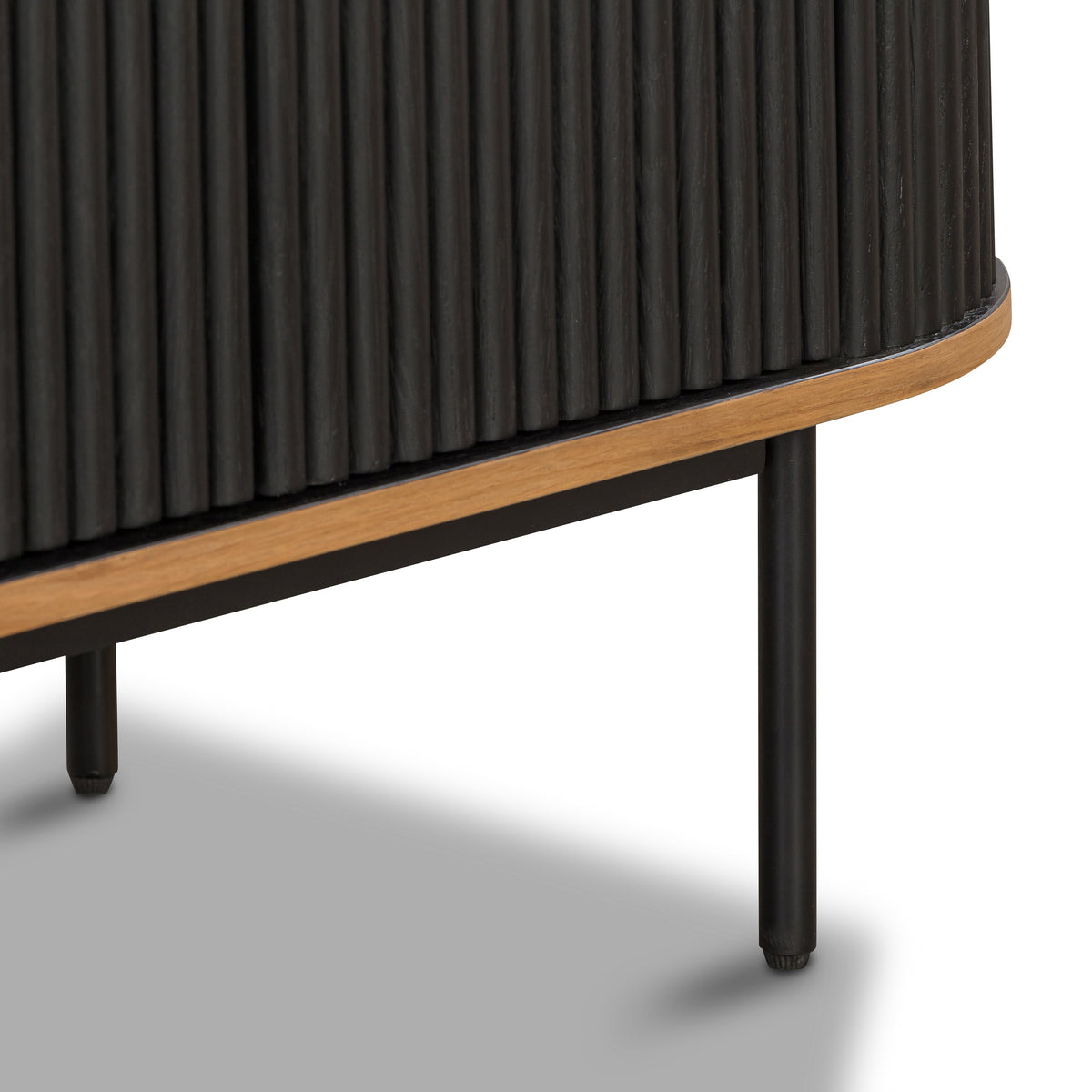 Noir 65" Oak Sideboard, Black, top surface close up