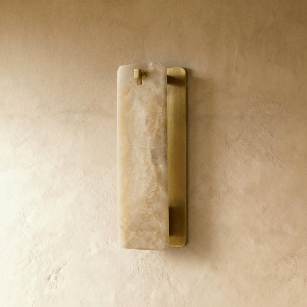Orvox Wall Lamp, fixture lit in a room