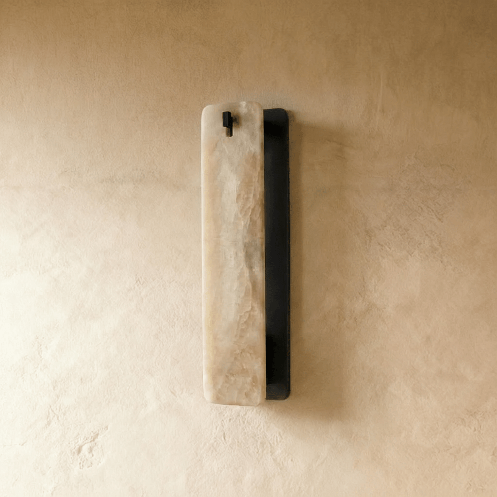 Orvox Wall Lamp, styled above a table