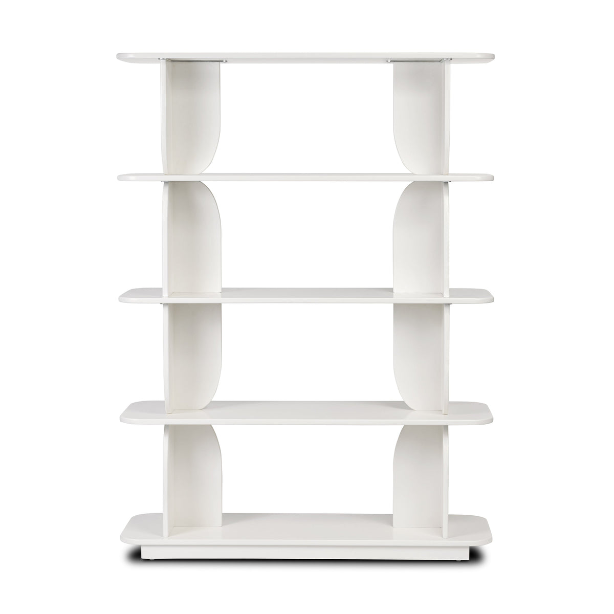 Padua 62" Engineered Wood Bookshelf, Ivory White, full front view