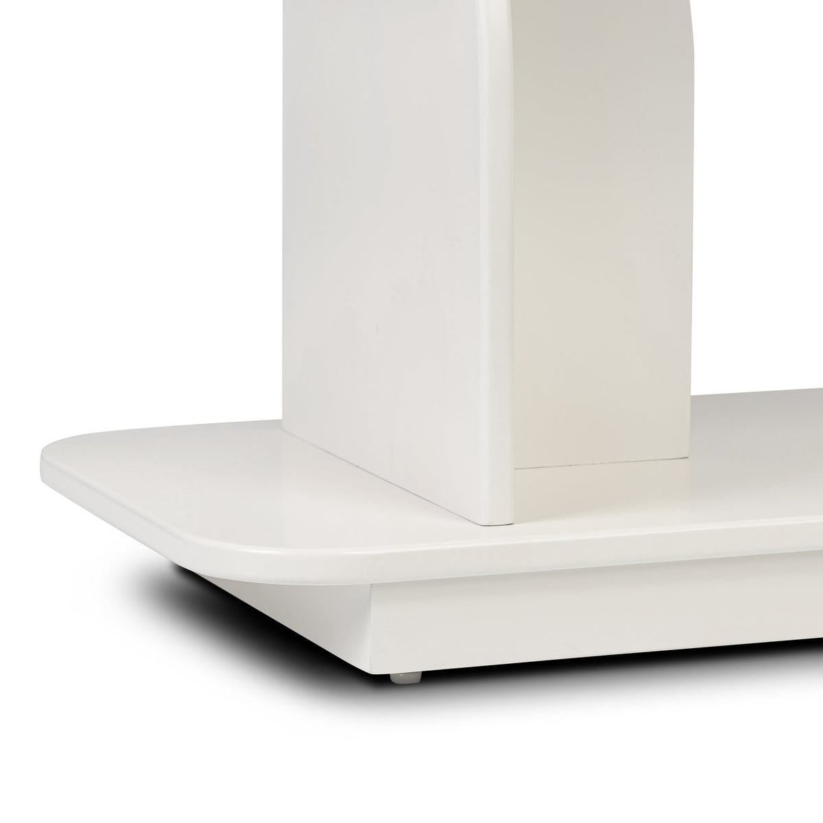 Padua 62" Engineered Wood Bookshelf, Ivory White, top surface close up