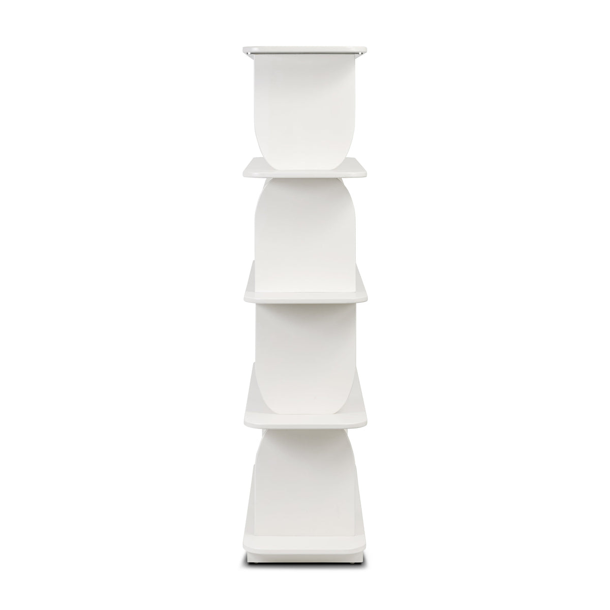 Padua 62" Engineered Wood Bookshelf, Ivory White, handle and hardware detail