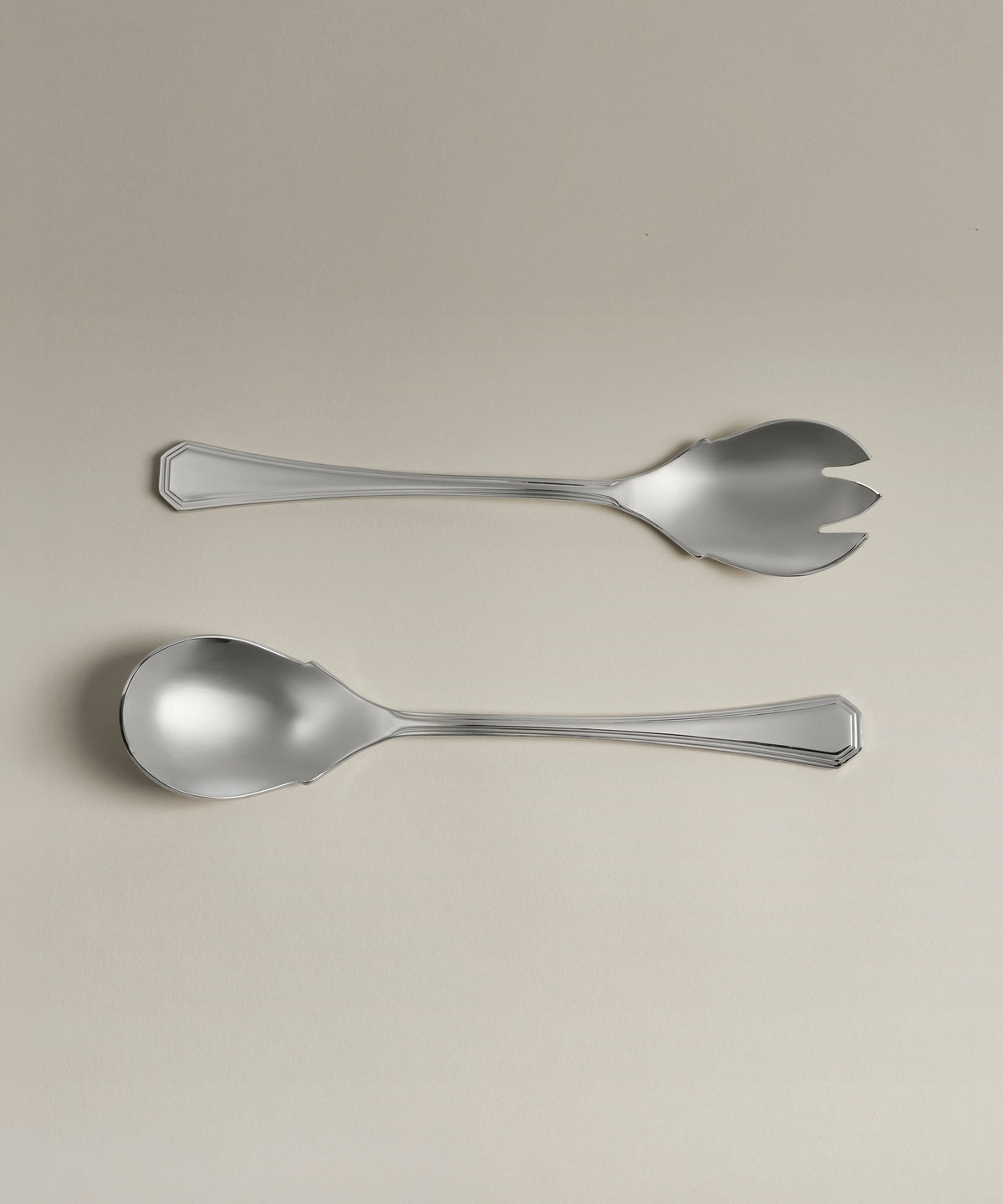 Palisades Serving Fork and Spoon, full set laid out
