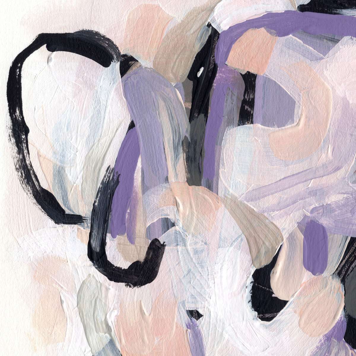 Pastel Brush Abstract IV Wall Art, framed and hung on a wall