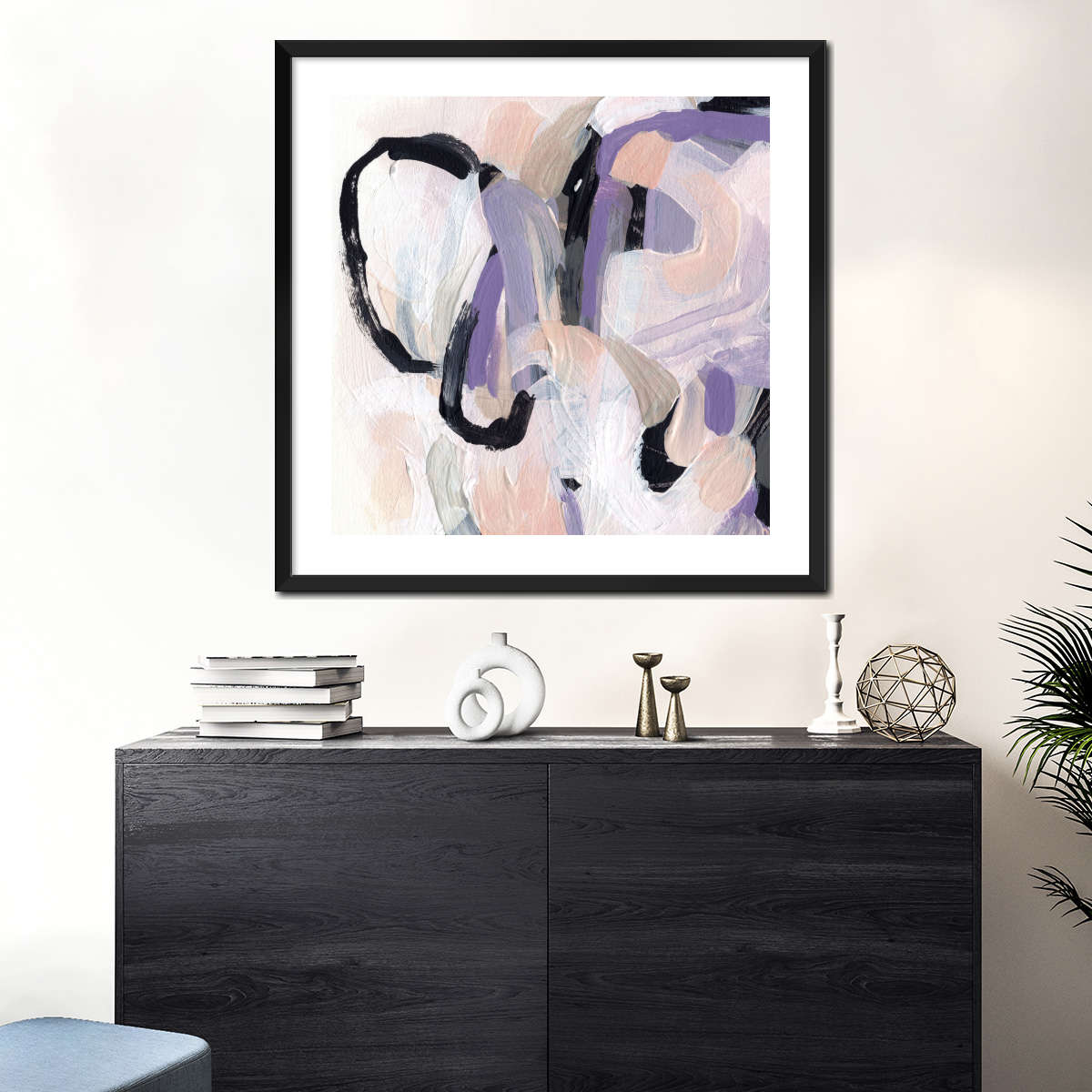 Pastel Brush Abstract IV Wall Art, corner and edge detail