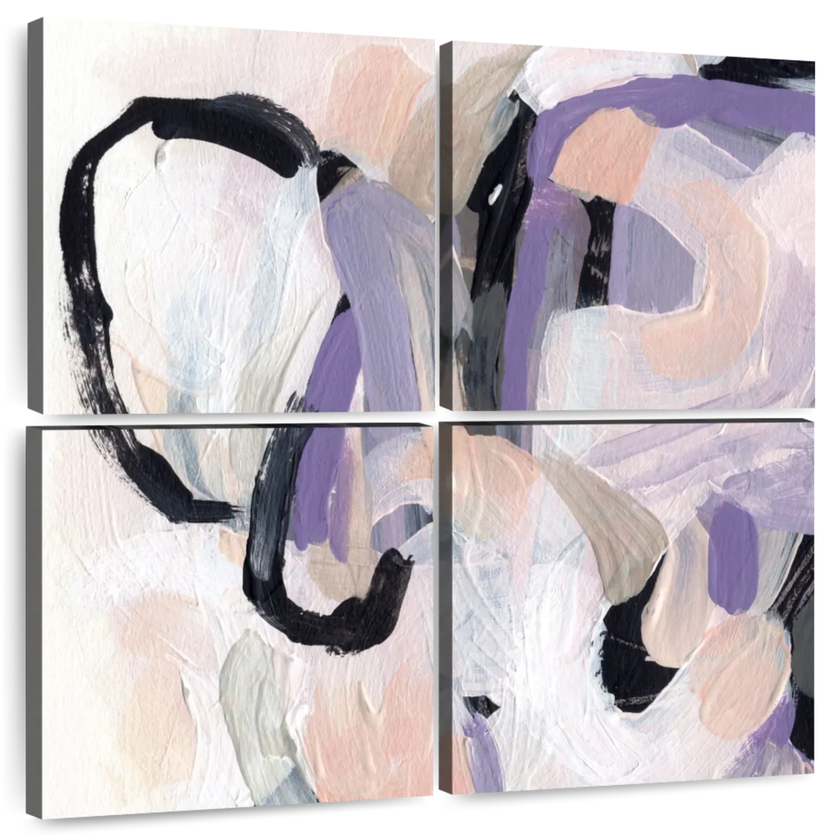 Pastel Brush Abstract IV Wall Art, scale in a living room