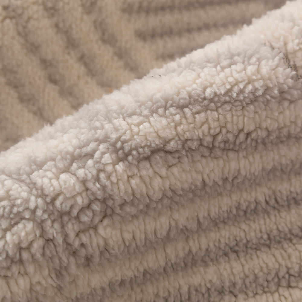 Patchwork Plush Bolster Pet Sofa Bed, cover and base detail