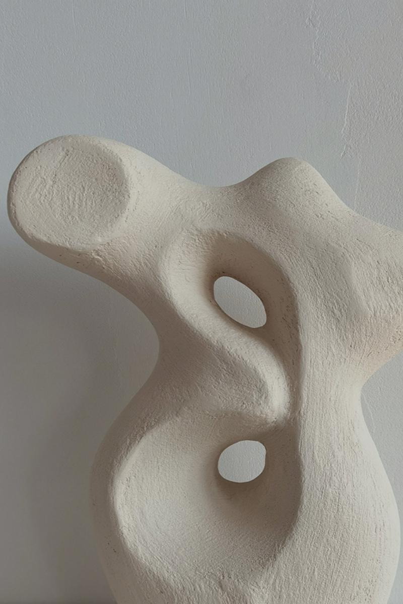 Pebble Abstract Pottery Sculpture, surface texture close up