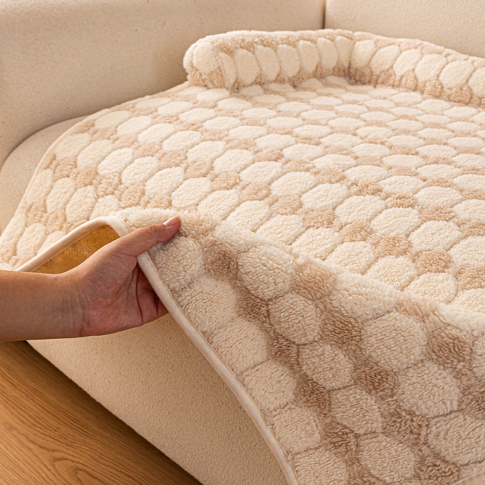 Raised Pebble Plush Bolster Pet Sofa Bed, bolster edge detail