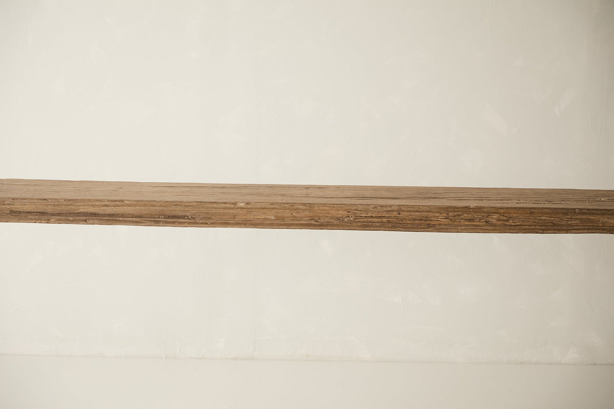 Reclaimed Solid Elm Waterfall Edge Console, angled three quarter view