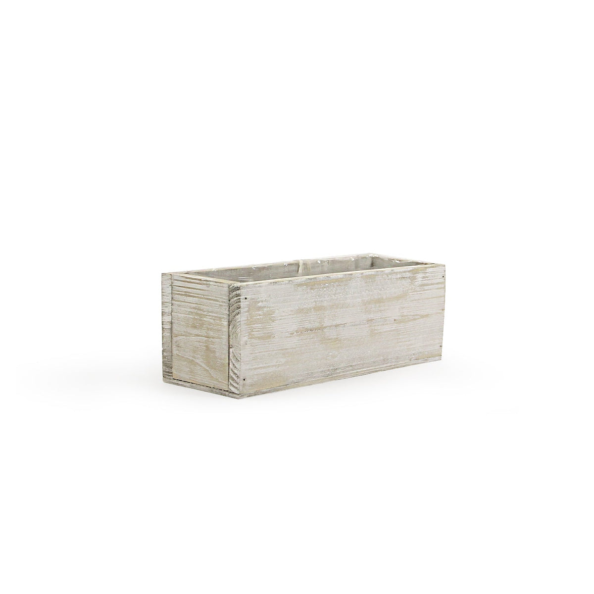 Reclaimed Wood Planter Box, styled on a shelf