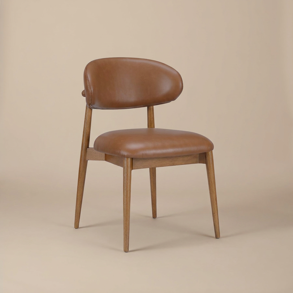 Romy Dining Chair, brown finish