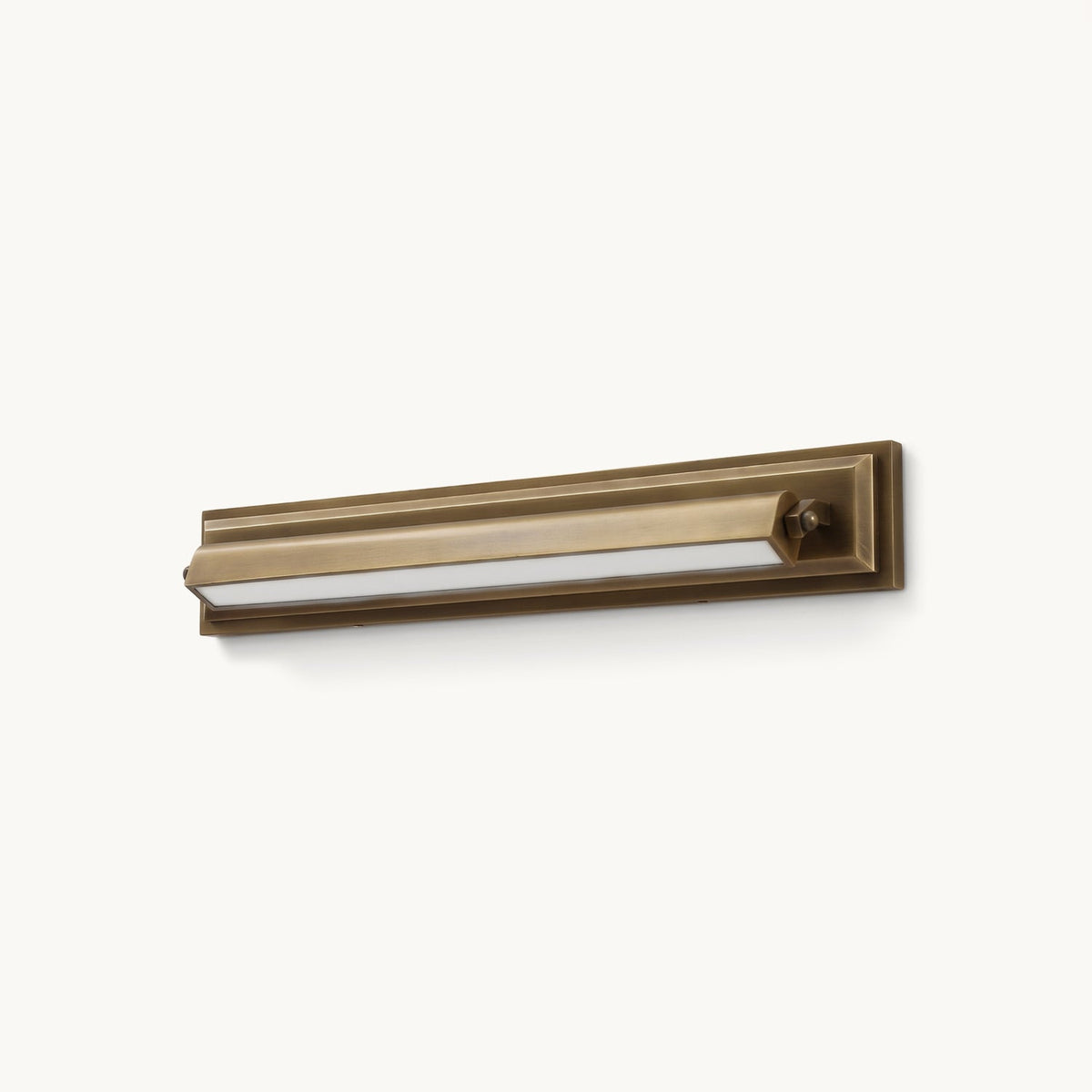 Roswell Linear Brass Wall Sconce, full fixture view