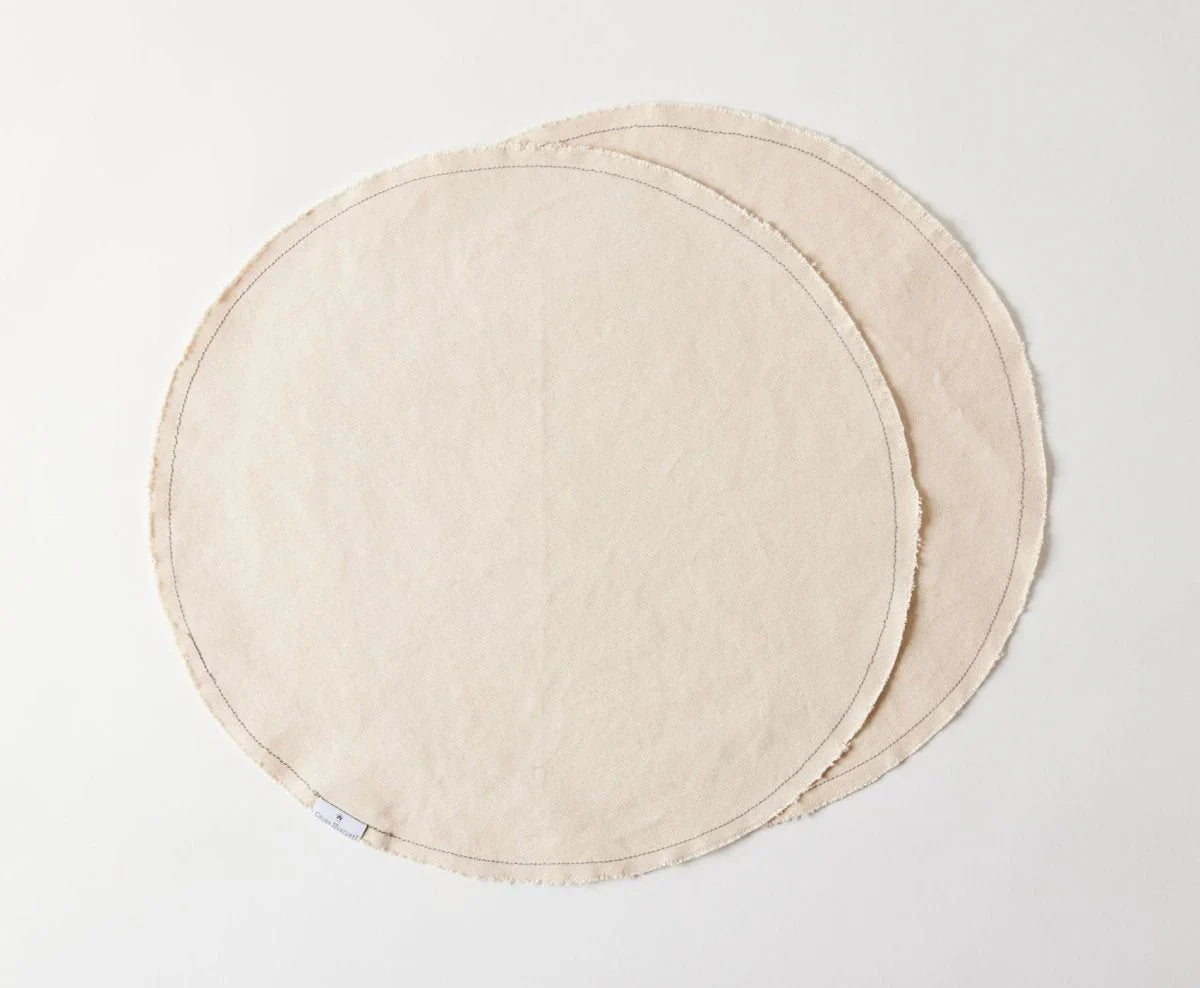 Round Placemats - Set of 2, rim and edge detail