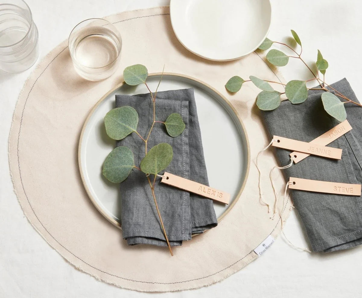 Round Placemats - Set of 2, glaze and finish close up