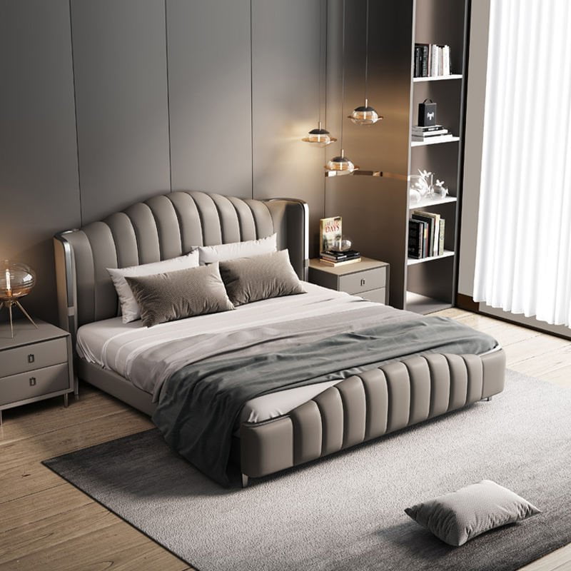 Royal Industrial Upholstered Bed Frame, upholstery texture close up