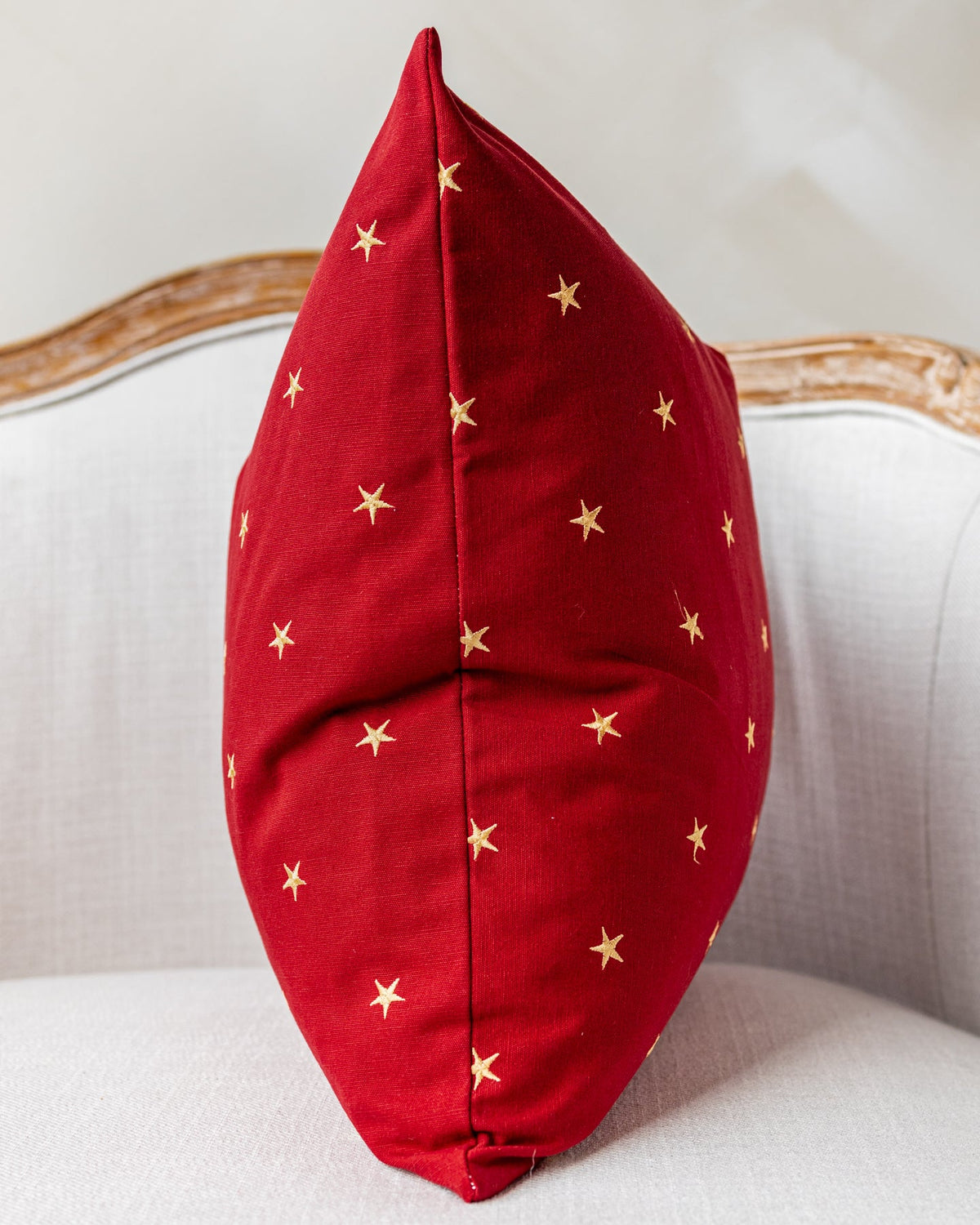 Sadie Embroidered Star Throw Pillow, folded detail
