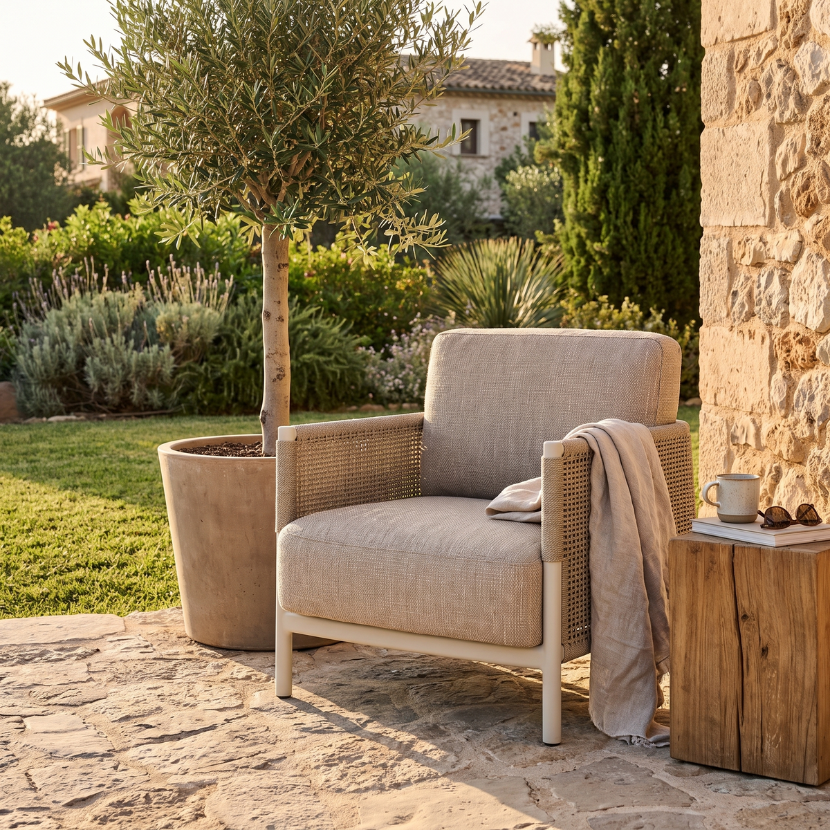 Saratoga Dune Aluminum Lounge Chair, side profile