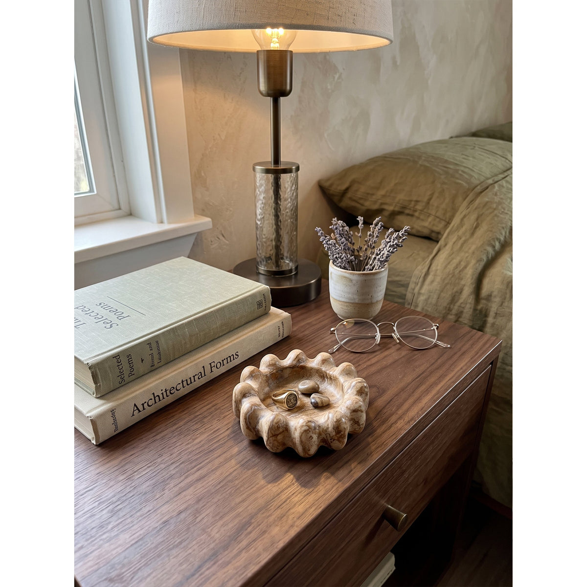 Scalloped Marble Catchall Dish, second paired piece view